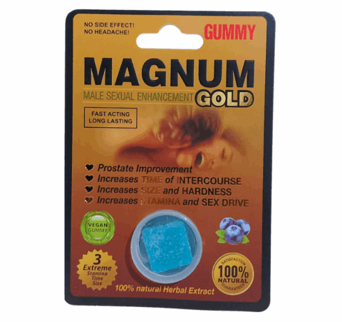 Gomita Estimulante Magnum Gold sabor Mora azul